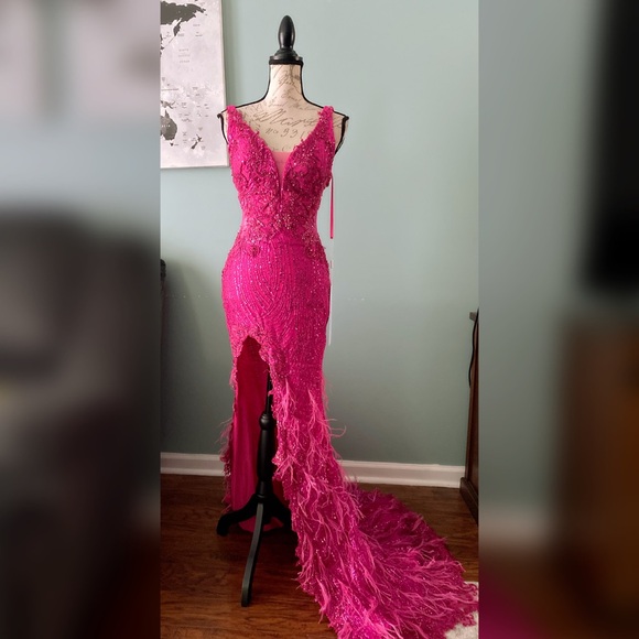 Pink pageant evening gown, formal dress or pageant dress - Picture 1 of 5